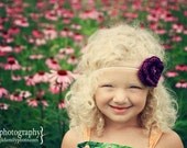 Rose Headband Custom Crocheted Skinny Elastic--The Olivia Headband Fall 2011 Collection--Baby, Toddler, Child