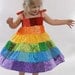 Rainbow Dress - Toddler/Girls Patchwork Smocked Twirl Sundress - 12m, 18m, 2T, 3T, 4T, 5, 6