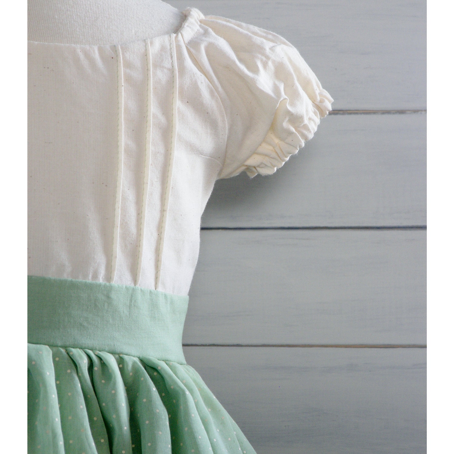 Green Party Dress - Toddler Dress with Pintucks - 12m, 18m, 2T, 3T, 4T