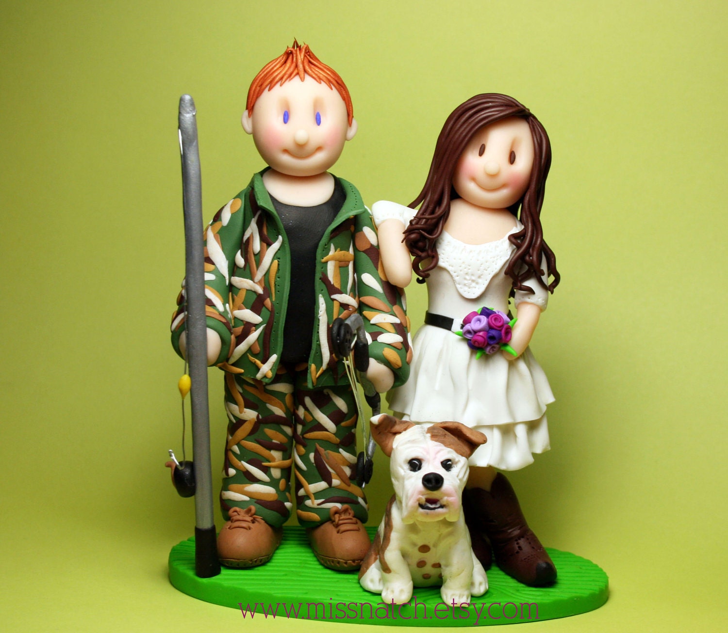 DEPOSIT - Camo Hunter Country Chic Wedding Cake Topper