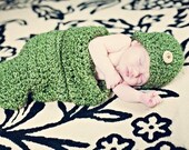 HAT and Cocoon Newborn Baby Photo Prop in Beautiful Green - ALL BABIES Photography