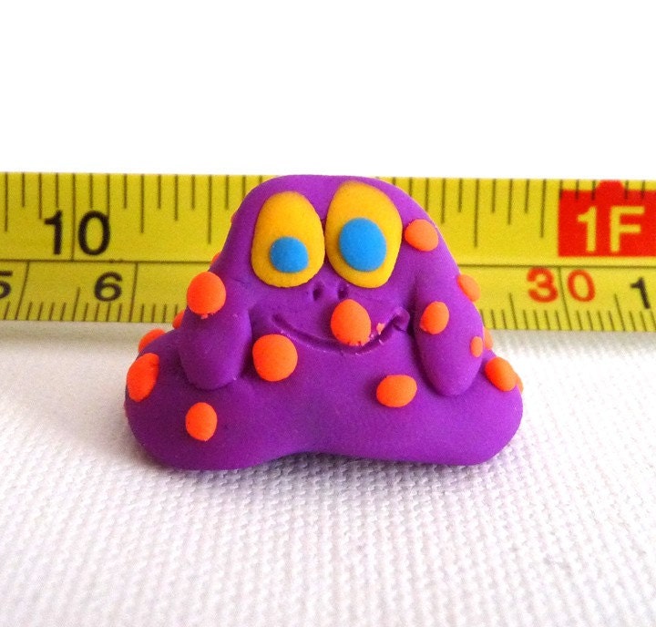 Globbo- Purple - novelty eraser - orange spotted small