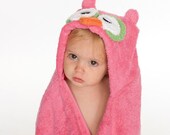 Pink Owl Hooded Towel
