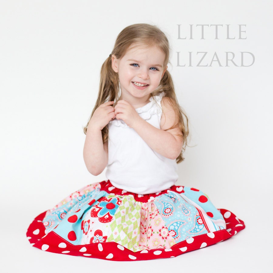 Girls Twirl Skirt - SEWING PATTERN, Girls and Dolls, 3m - 10, Twirly Girly