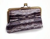 Clutch with woodgrain photomontage and 8 inch frame