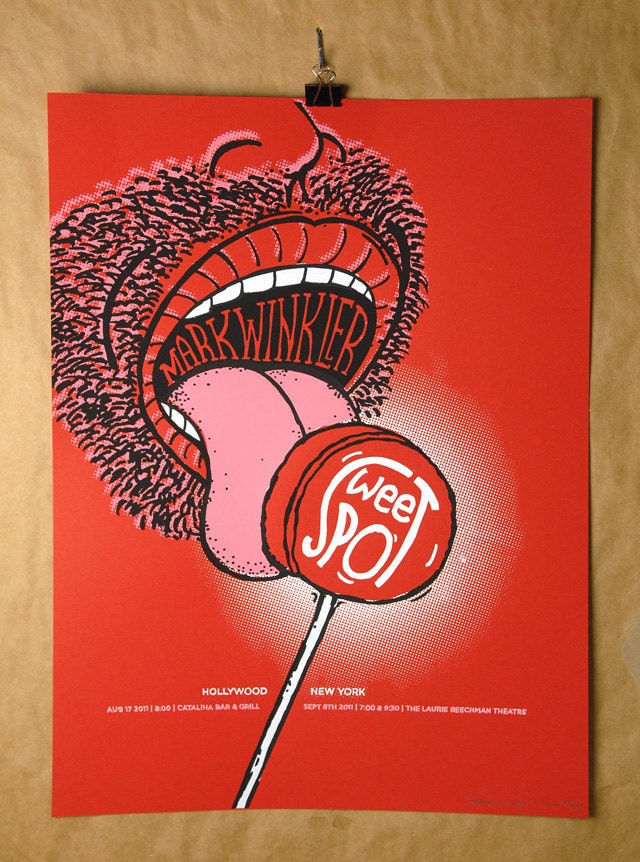 Mark Winkler Sweet Spot - hand pulled screenprint gig poster
