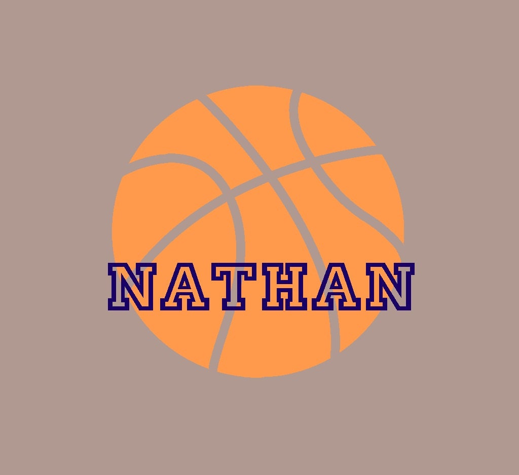 23" x 23" Personalized Basketball - Boy Room Vinyl Decor