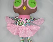 Custom Owl Doll, Plush Owl, Handmade Cloth Owl