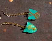 Leopard Chain Earrings in Seafoam
