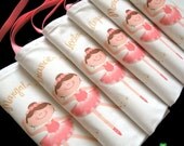 Personalized ballerina themed birthday party favors tote bags for little girls