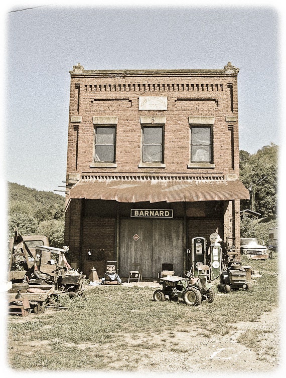 Rustic rural Photography decor ghost town vintage NC abandoned tractor boarded up historic western aged The way we get by 11x14 fine art