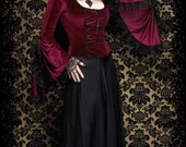 Eglantier Velvet Fairy Lace Up Top / Shirt - Custom Elegant Gothic Clothing and Dark Romantic Couture