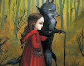 Little Red and the Wolf - A Proper Beast - Limited Edition Signed and Numbered Fine Art print by Mab Graves