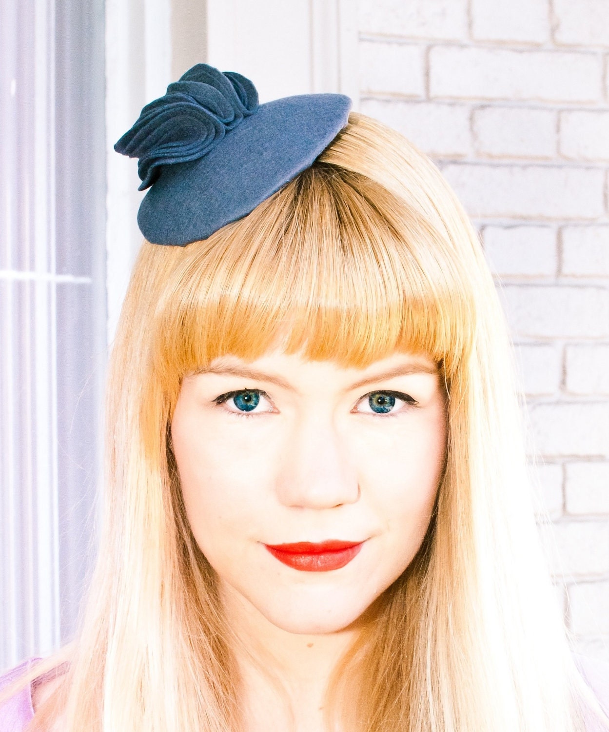 Felt Wave Fascinator: SMOKE GRAY