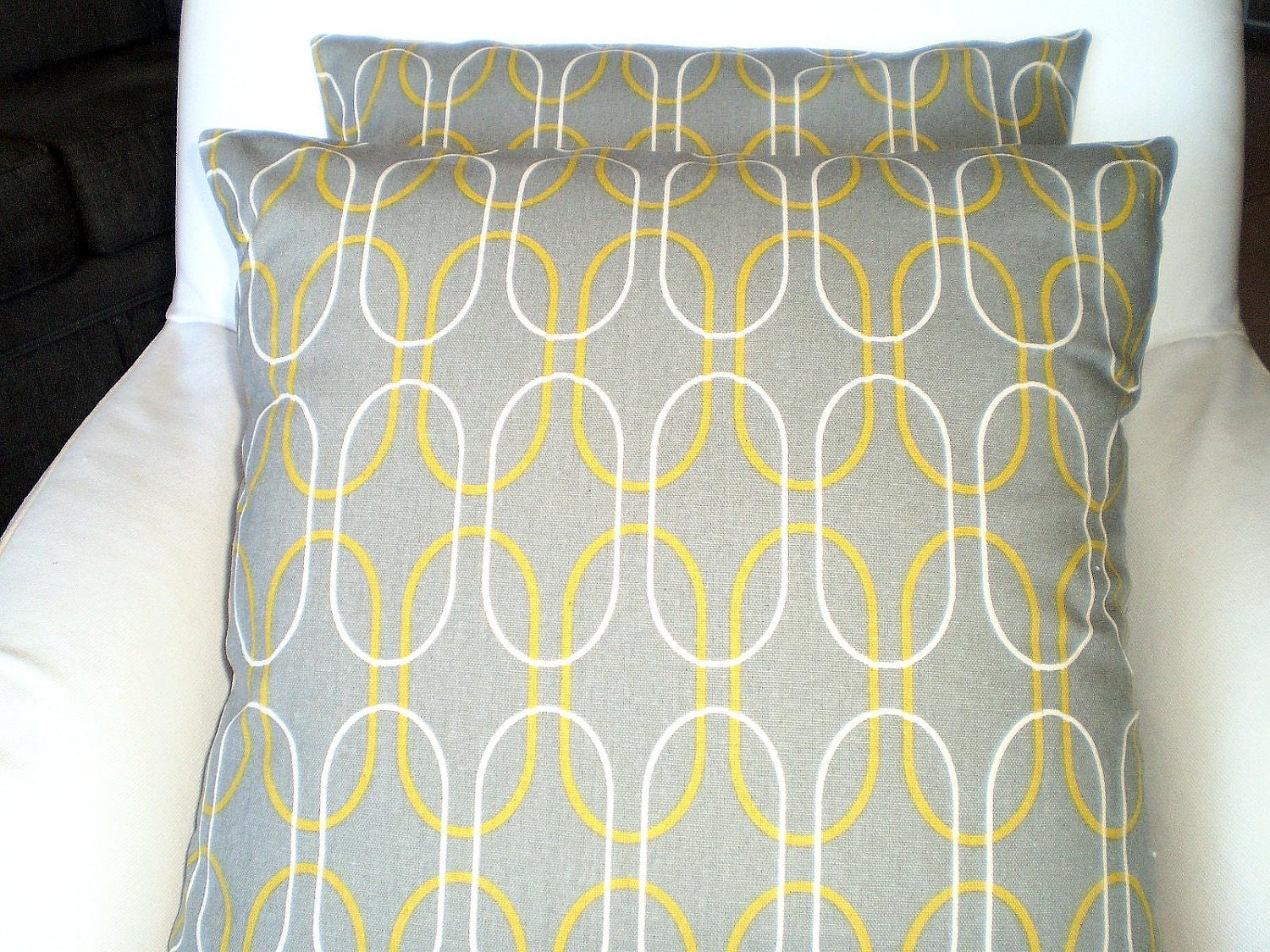 Decorative Throw Pillow Accent Pillows Cushion Covers Gray Citrine Natural Shiba BOTH SIDES - Pair of Two 18 x 18