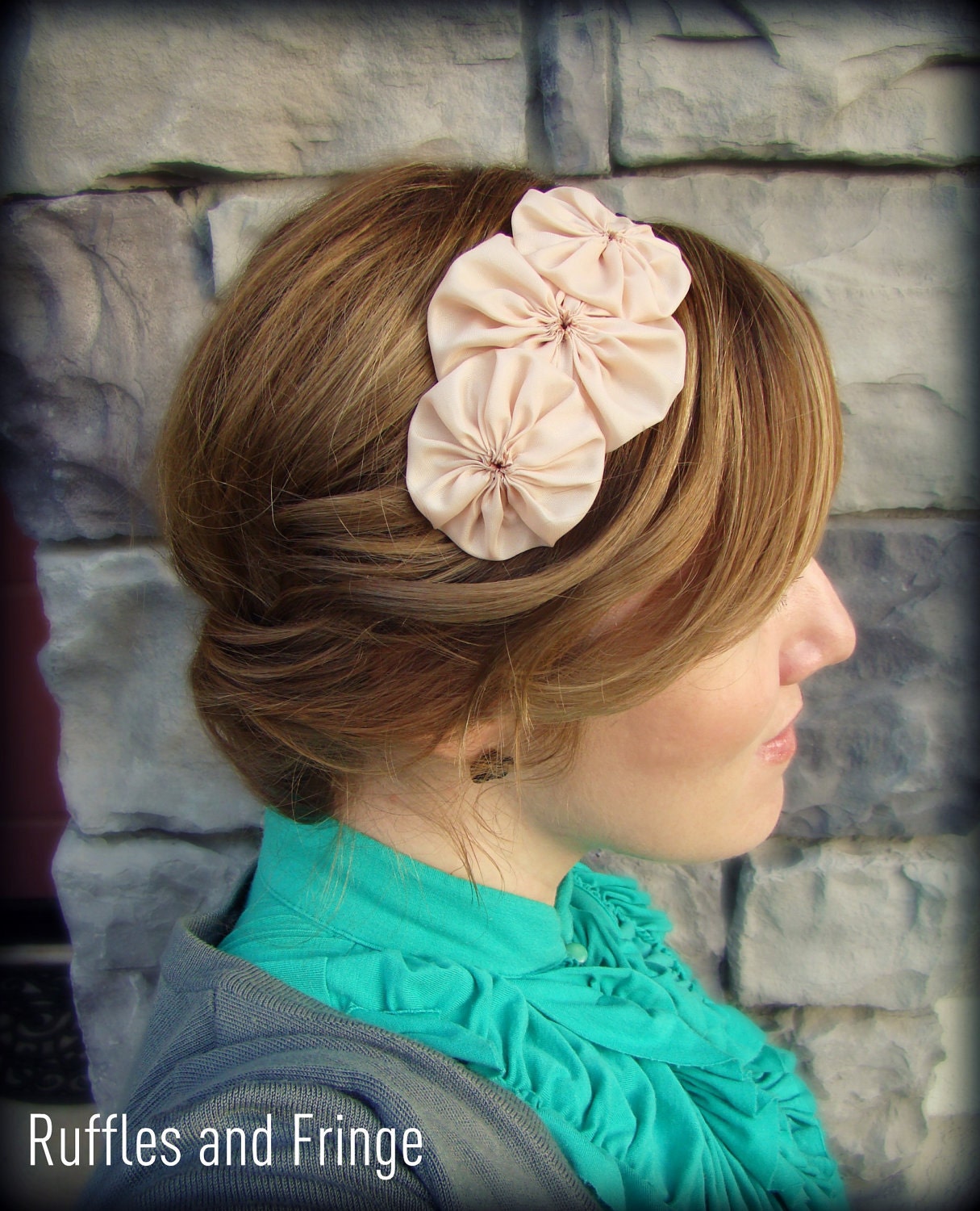 Headband for Women, Nude Flower Headband for Adults and Girls