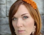 Burnt Orange Headband, Shabby Chic for Women and Girls