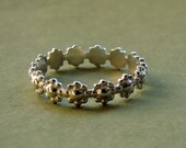 flowered band - sterling silver - berry wire - MADE TO ORDER