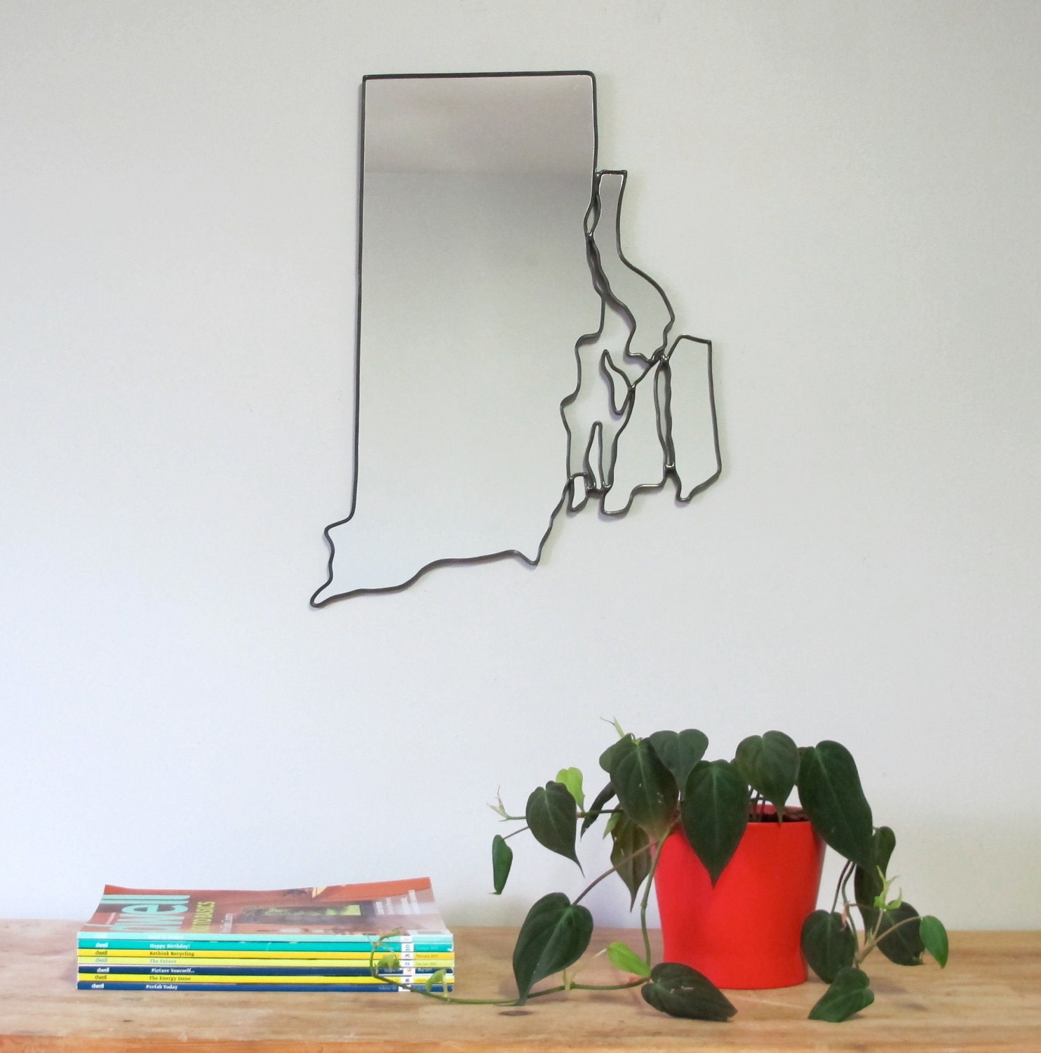 SALE / / / Rhode Island Mirror / Wall Mirror State Outline Silhouette