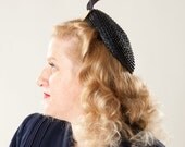 Vintage 1950s Straw Button Hat V For Victory Betmar Fall Fashions 1940s