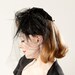 Vintage 1930s Black Feather Hat Tilt Topper 1940s Perch Old Hollywood Fashions