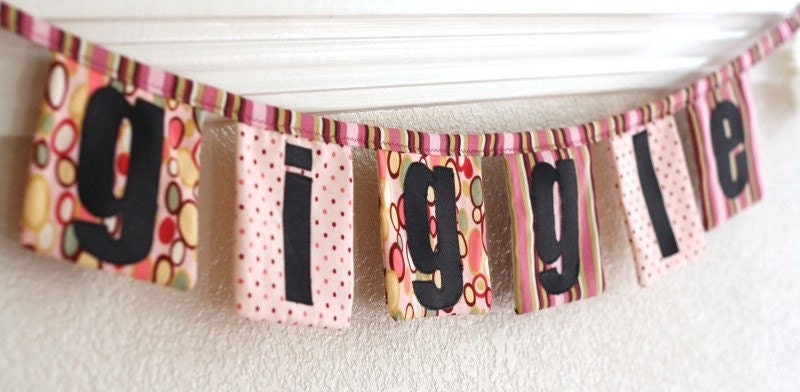 Fabric banner Giggle fun decoration: READY TO SHIP