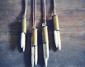 White Howlite Long Bullet Necklace