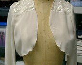 Beaded  Bridal Shrug Bolero Wedding Jacket Long Sleeve Bolero