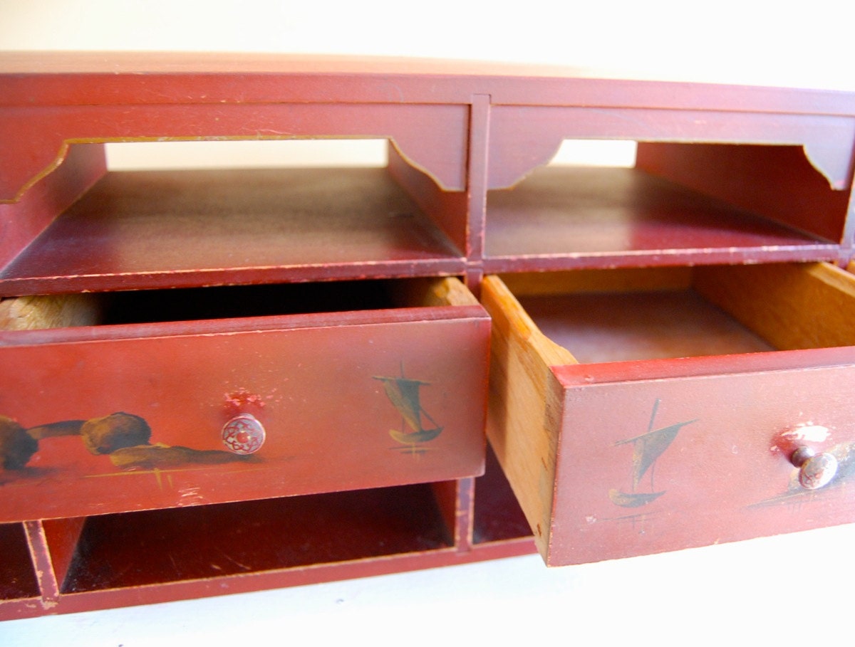 SALE - 1920s Novelty Secretary Desk Cubbies and Drawers by Amfurnoco