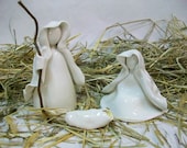 Nativity Set - 3 pc  - Made to Order  - Handmade, Wheel Thrown Porcelain - Translucent White