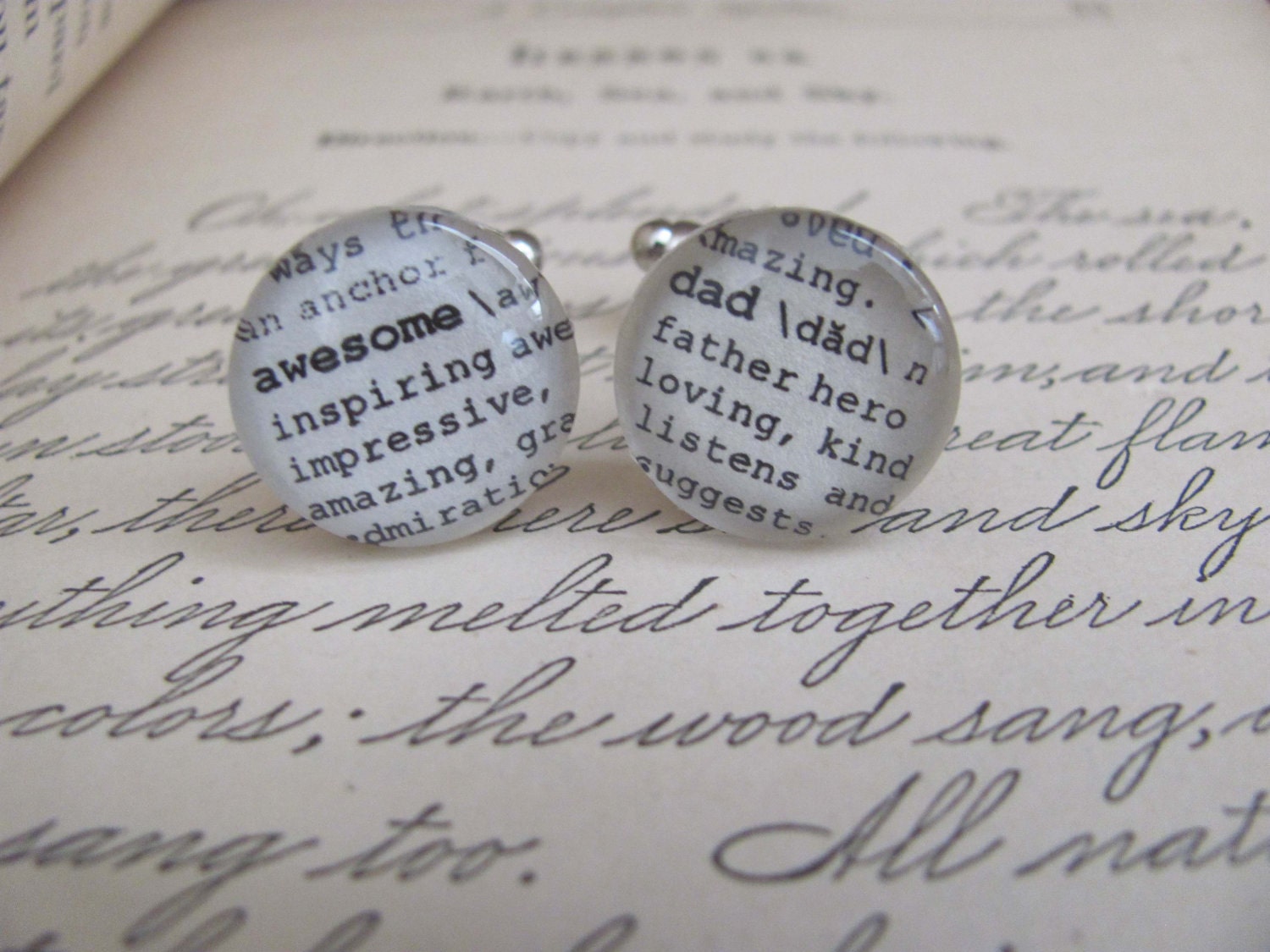 Awesome Dad Cuff Links for Wedding, Christmas, Birthday, New Dad by Kristin Victoria Designs