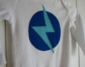Flash Inspired Blue and Turquoise Superhero Onesie Sz 3,6,9,12 months by Avy's Sew Right on Etsy