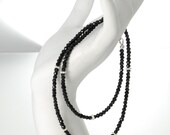Black Spinel Necklace with Sterling Accents