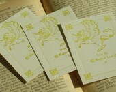 50% OFF SALE - Winged Unicorn 10 Letterpress Bookplates - Discontinued Color