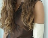 Golden Siren Sheath Cuff  Armband Metallic Golden Shantung Silk Lace-up Bridal Wedding Accessory