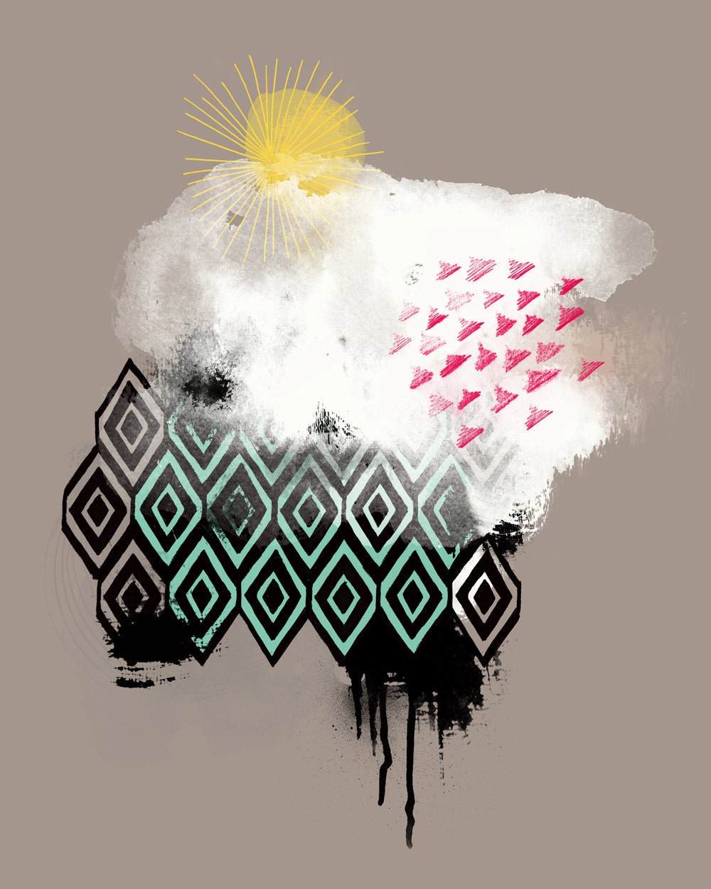 Kite Kilim--West Elm Inspired Archival Print on Paper-Featured on West Elm Blog