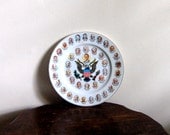 Vintage 80s Decorative Plate - Presidents of the United States of America - Kitschy Wall Hanging