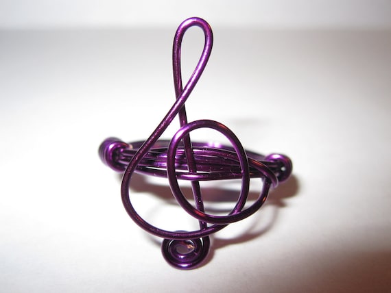 Treble Clef Ring Purple Music Note Ring G Clef Ring Unique Gifts