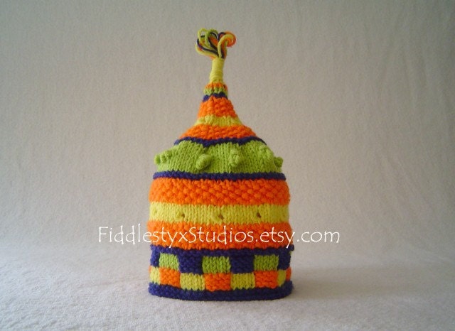 Baby Hat - Hand Knit Childs Pixie Hat - Knitted Birthday Hat (Newborn, Infant, Toddler, Child sizes) Fun Children Clothing Accessories