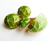 Boucher Figural Mushroom Demi Parure Brooch Enamel Earrings