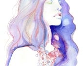 Giclee Print of Watercolour Painting, Fashion Illustration. Titled - Natalia 19" x 13"