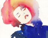 Giclee Print of Watercolour Painting, Fashion Illustration. Titled - Modelink4