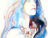 Print 13" x 19" of Watercolour Fashion Illustration: titled  - Natalia 3