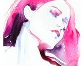 Fashion Illustration, Watercolor, Print 8" x 10" - Rose Limited Edition