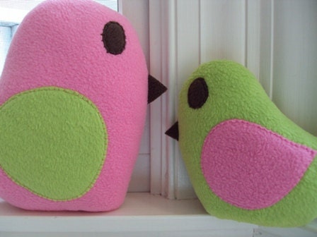 Custom Plush Mommy and Baby Bird Set - Custom Large Bird and Small Bird