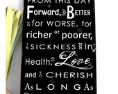 Personalized WEDDING VOWS - Typography Word Art Sign -Customize with your Date on the bottom