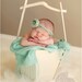 Little Knit Flower Headband with Pearl Accent, Many Color Choices Available