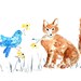 woodland nursery print, fox painting,  kids wall art, baby boy nursery art, blue, rust, brown  - Fox and Puff of Blue