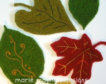 PATTERN-BOOKLET. A Knit & Felt Wool Leaves Pattern