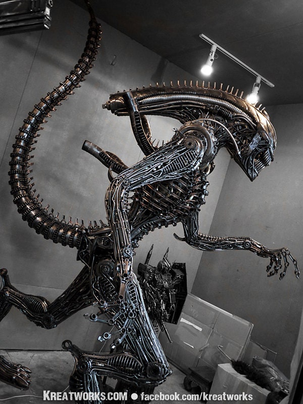 Steampunk Recycled Metal Horror Monster (made-to-order)